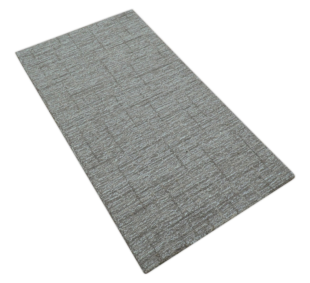 Custom Made Modern Style Brown Hand Tufted Wool Rug - The Rug Decor