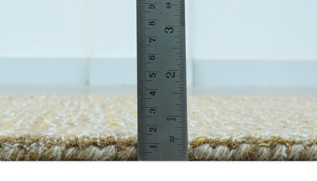 Custom Made Modern Style Hand Tufted Mustard and Brown Wool Rug - The Rug Decor