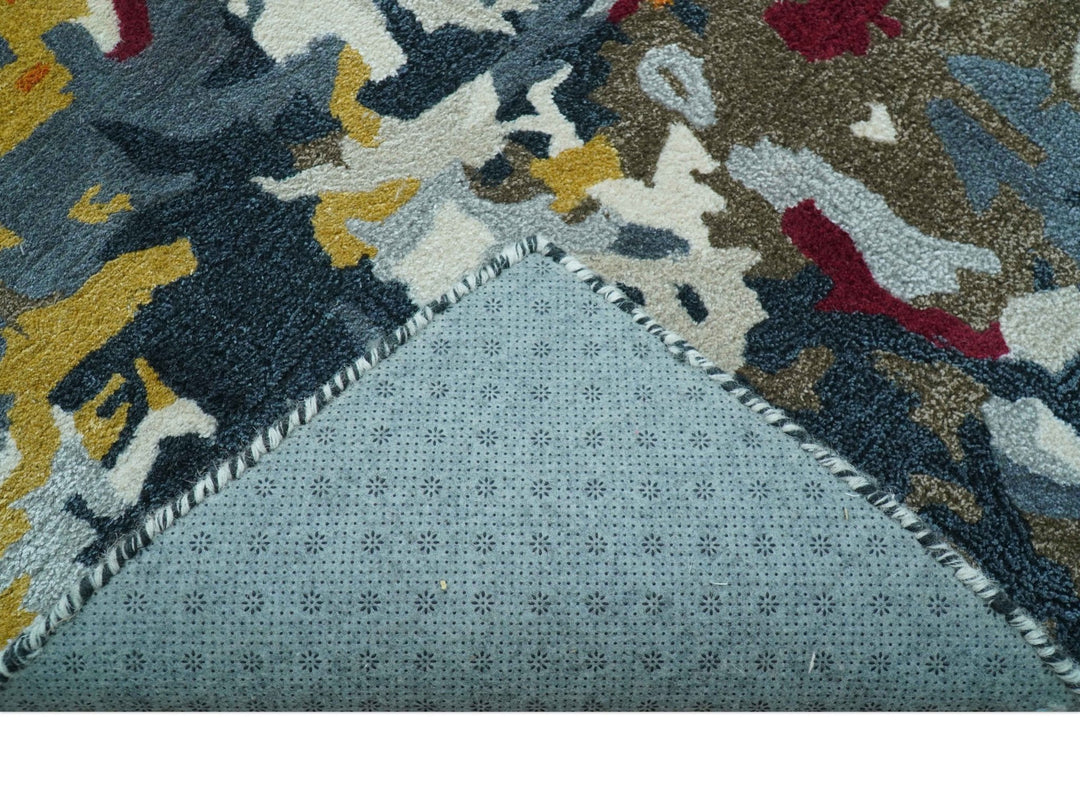 Custom Made Multi - color Modern Abstract Hand Tufted Wool - Art Silk Rug - The Rug Decor