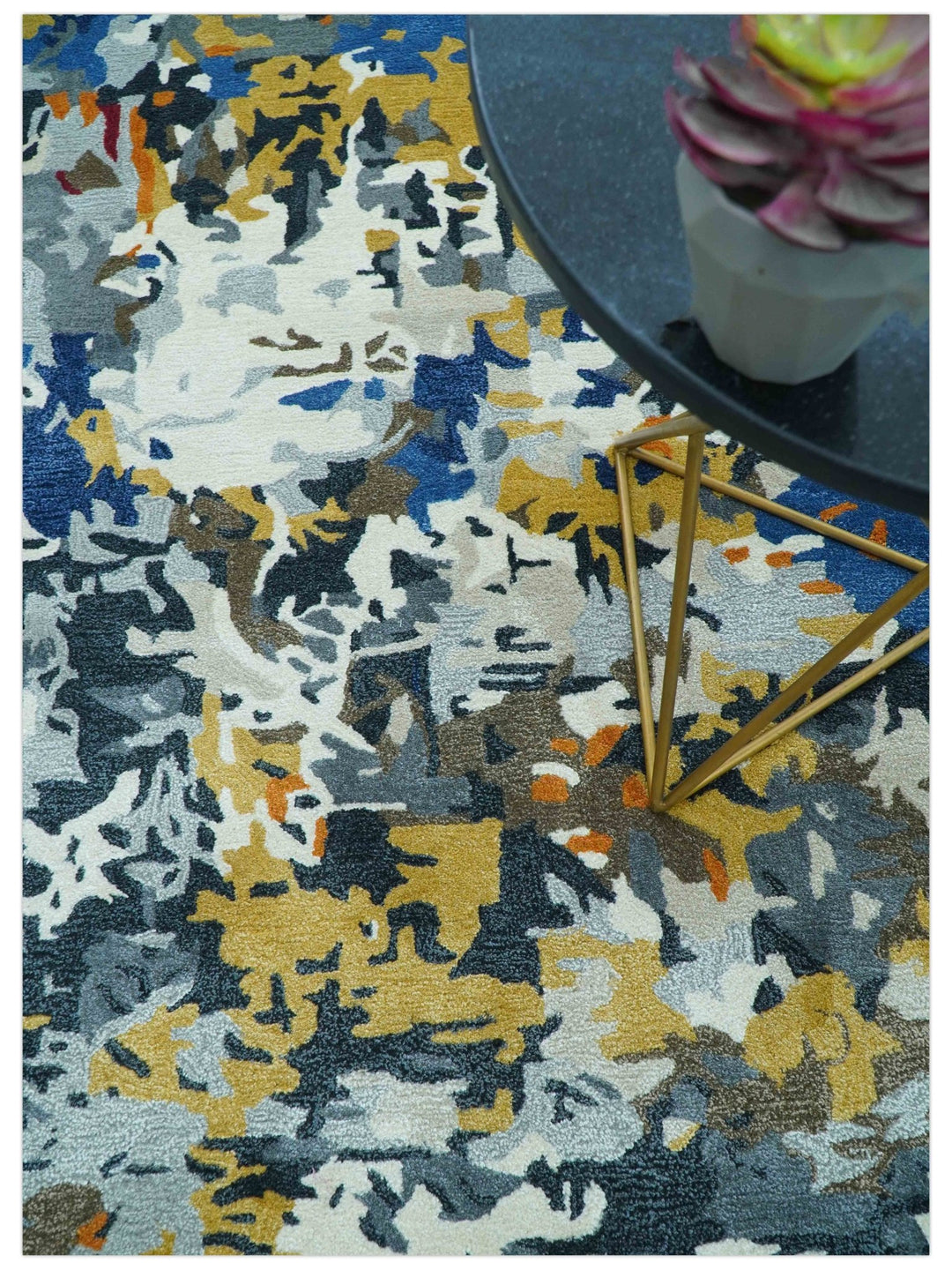 Custom Made Multi - color Modern Abstract Hand Tufted Wool - Art Silk Rug - The Rug Decor