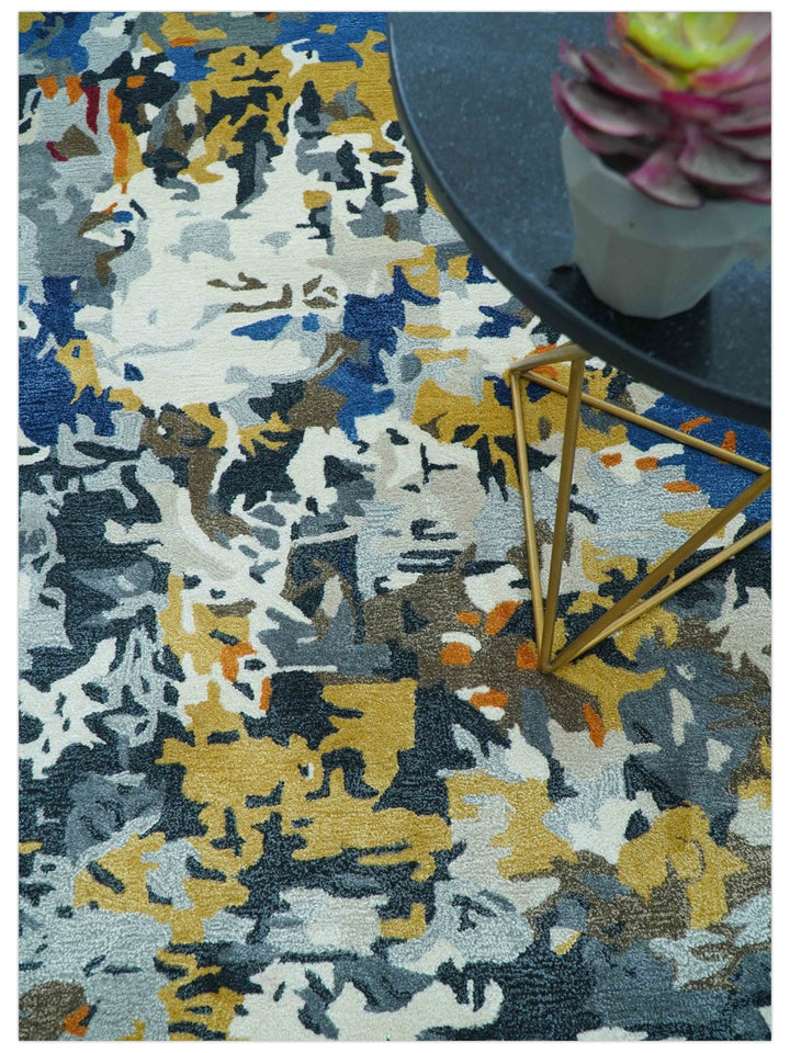 Custom Made Multi - color Modern Abstract Hand Tufted Wool - Art Silk Rug - The Rug Decor