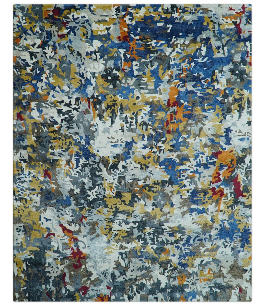 Custom Made Multi - color Modern Abstract Hand Tufted Wool - Art Silk Rug - The Rug Decor