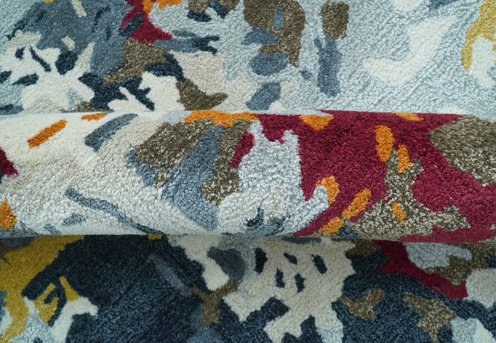 Custom Made Multi - color Modern Abstract Hand Tufted Wool - Art Silk Rug - The Rug Decor