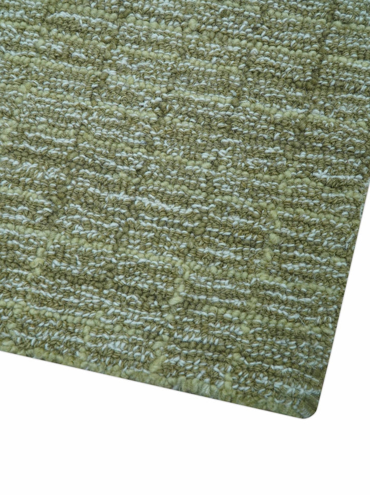 Custom Made Olive and Beige Modern Style Hand Tufted Wool Rug - The Rug Decor