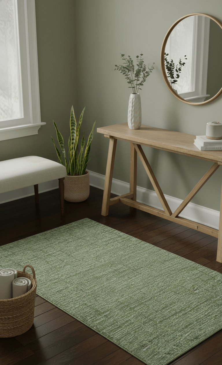 Custom Made Olive and Beige Modern Style Hand Tufted Wool Rug - The Rug Decor