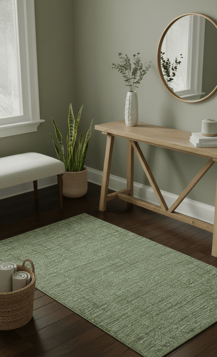 Custom Made Olive and Beige Modern Style Hand Tufted Wool Rug - The Rug Decor