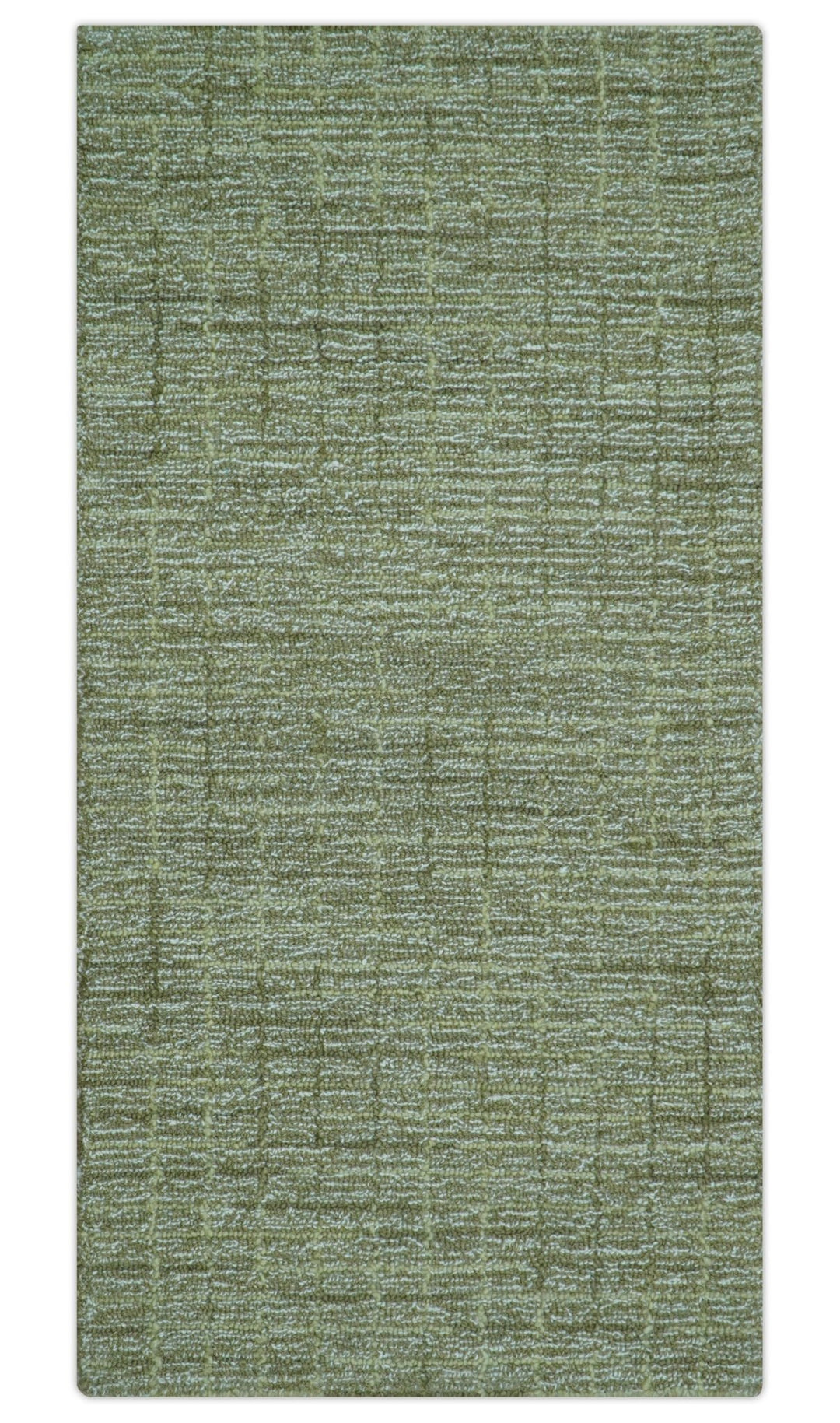 Custom Made Olive and Beige Modern Style Hand Tufted Wool Rug - The Rug Decor