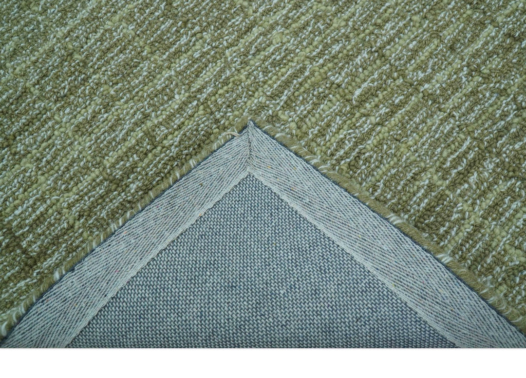 Custom Made Olive and Beige Modern Style Hand Tufted Wool Rug - The Rug Decor