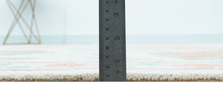 Custom Made Oriental Uzbek Design Floral Beige Hand Tufted Wool Area Rug - The Rug Decor