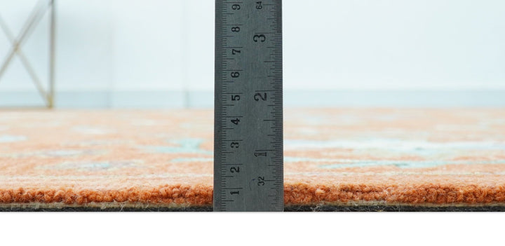 Custom Made Oriental Uzbek Design Floral Rust Hand Tufted Wool Area Rug - The Rug Decor