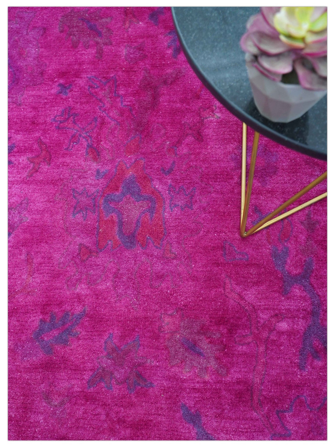 Custom Made Overdyed Pink Traditional Oushak Hand Tufted Wool Area Rug - The Rug Decor