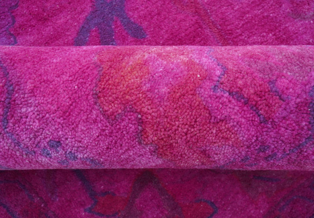 Custom Made Overdyed Pink Traditional Oushak Hand Tufted Wool Area Rug - The Rug Decor