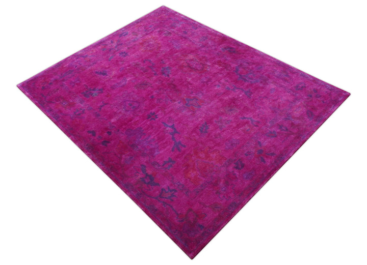 Custom Made Overdyed Pink Traditional Oushak Hand Tufted Wool Area Rug - The Rug Decor