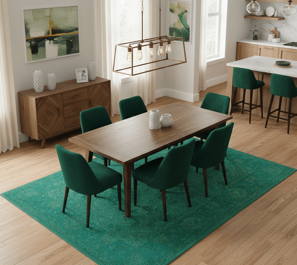 Custom Made Overdyed Traditional Oushak Green Hand Tufted Wool Area Rug - The Rug Decor