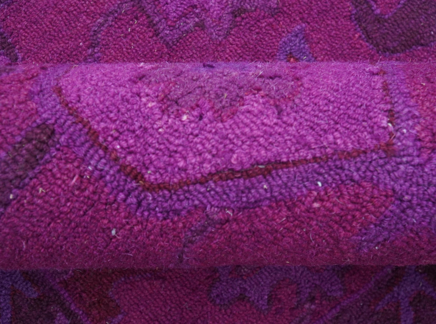 Custom Made Overdyed Traditional Oushak Purple Hand Tufted Wool Area Rug - The Rug Decor