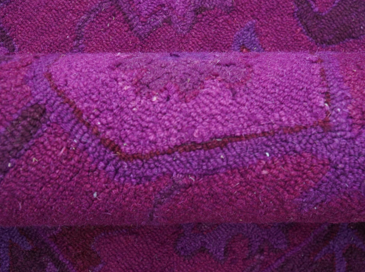 Custom Made Overdyed Traditional Oushak Purple Hand Tufted Wool Area Rug - The Rug Decor