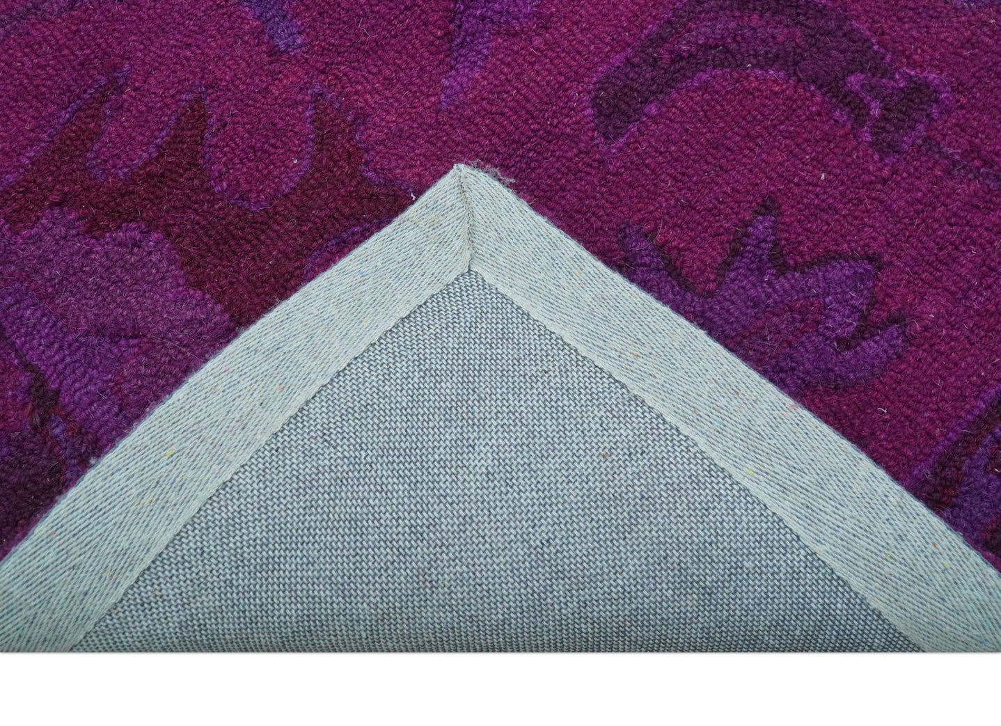 Custom Made Overdyed Traditional Oushak Purple Hand Tufted Wool Area Rug - The Rug Decor