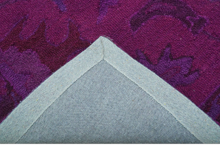 Custom Made Overdyed Traditional Oushak Purple Hand Tufted Wool Area Rug - The Rug Decor