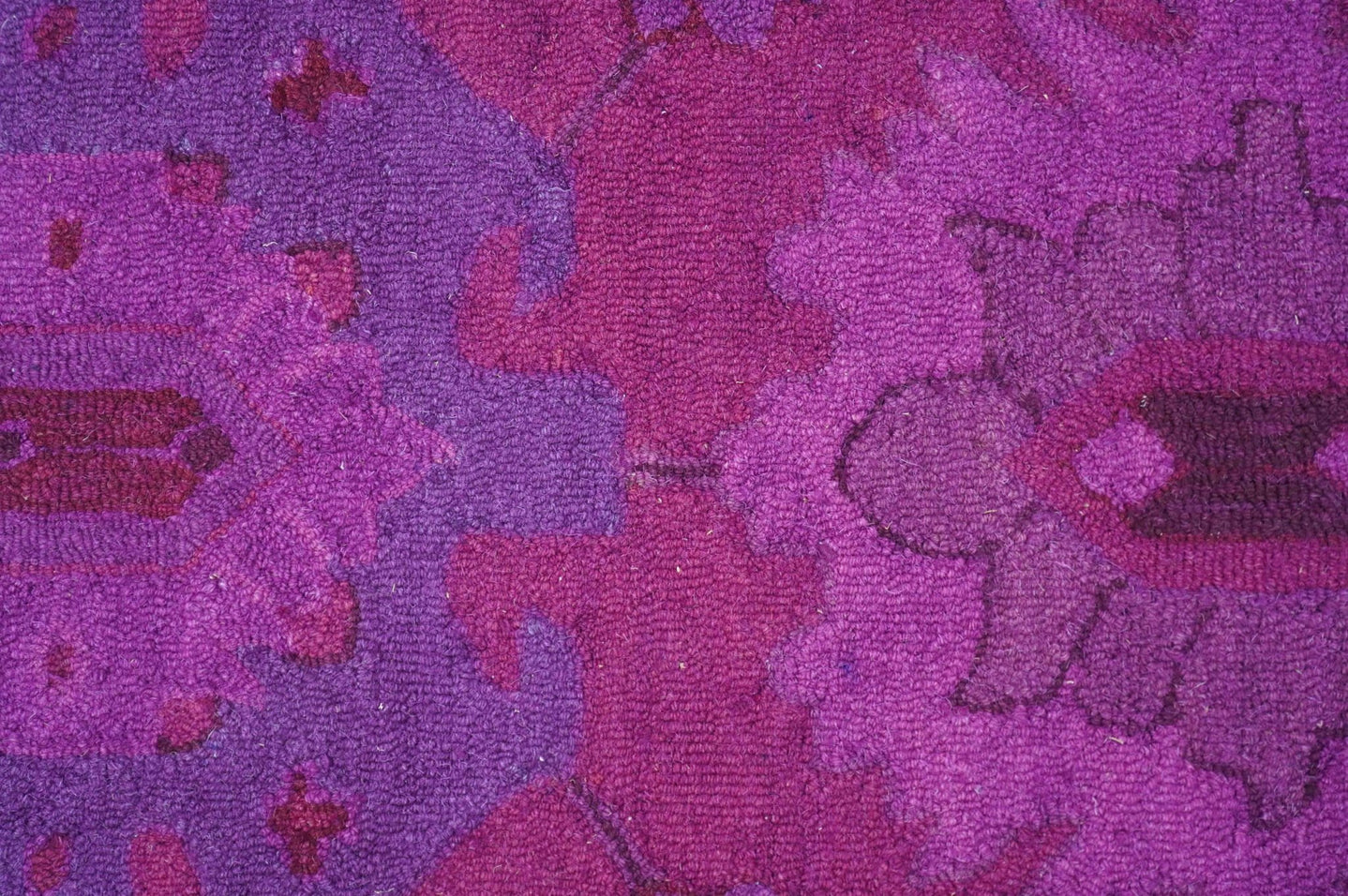 Custom Made Overdyed Traditional Oushak Purple Hand Tufted Wool Area Rug - The Rug Decor