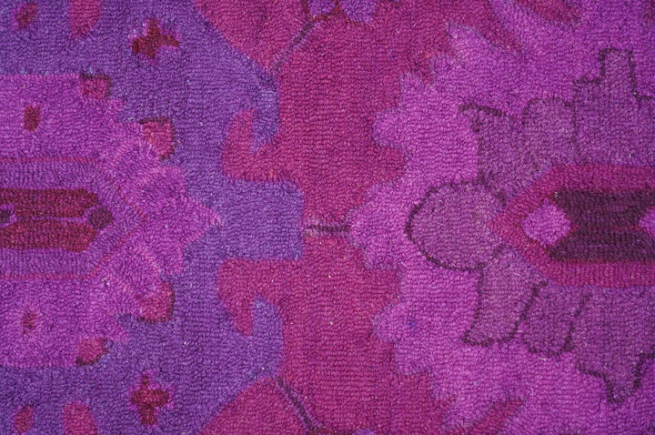 Custom Made Overdyed Traditional Oushak Purple Hand Tufted Wool Area Rug - The Rug Decor