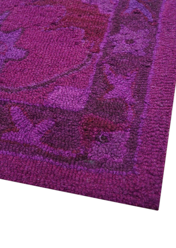 Custom Made Overdyed Traditional Oushak Purple Hand Tufted Wool Area Rug - The Rug Decor