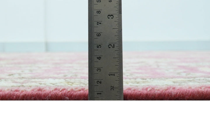 Custom Made Pink and Beige Oushak Hand Knotted Wool Rug - The Rug Decor