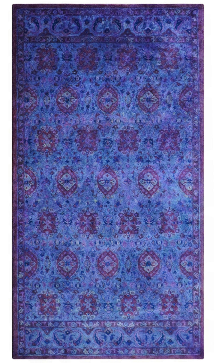 Custom Made Purple Handmade Overdyed Premium Wool Area Rug - The Rug Decor