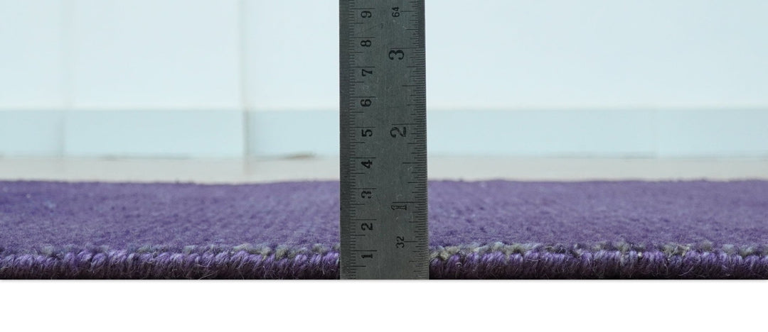 Custom Made Purple Modern Solid Overdyed Hand Knotted Wool Area Rug - The Rug Decor