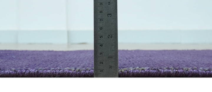 Custom Made Purple Modern Solid Overdyed Hand Knotted Wool Area Rug - The Rug Decor