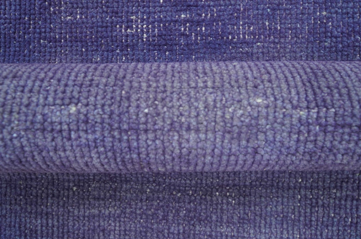 Custom Made Purple Modern Solid Overdyed Hand Knotted Wool Area Rug - The Rug Decor