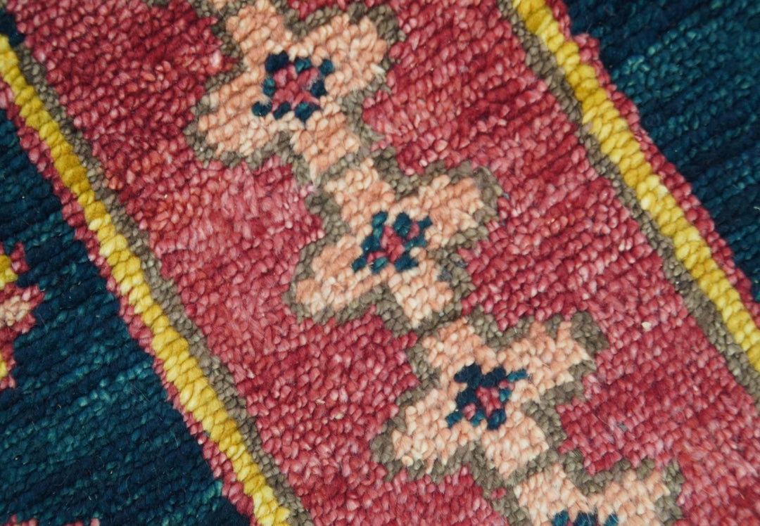 Custom Made Red And Green Traditional Heriz Design Hand Knotted Wool Rug - The Rug Decor