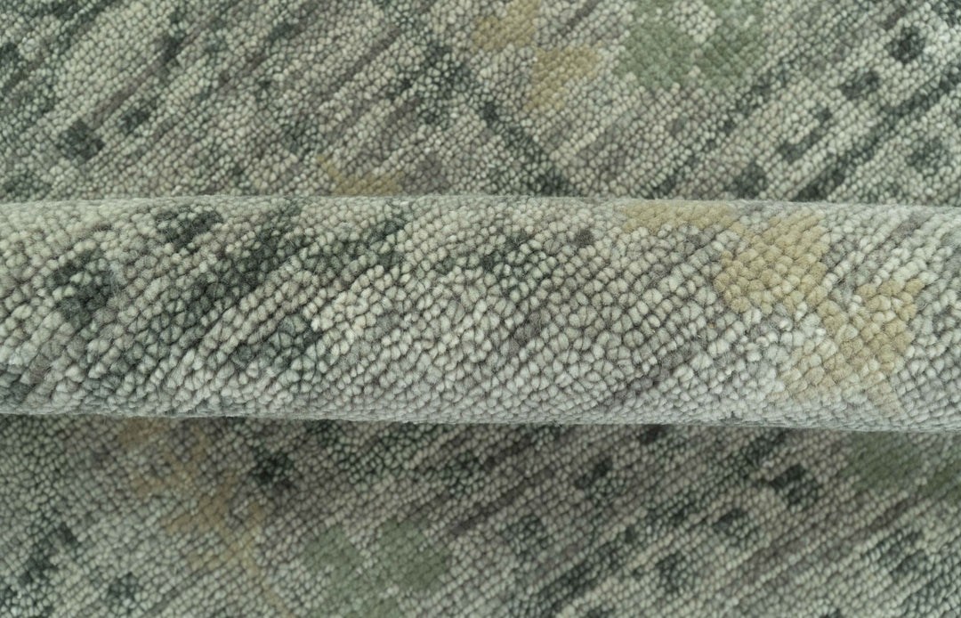 Custom Made Rug Modern Transitional Design Beige And Green Hand Knotted wool - The Rug Decor