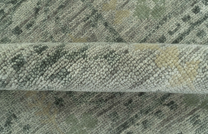 Custom Made Rug Modern Transitional Design Beige And Green Hand Knotted wool - The Rug Decor