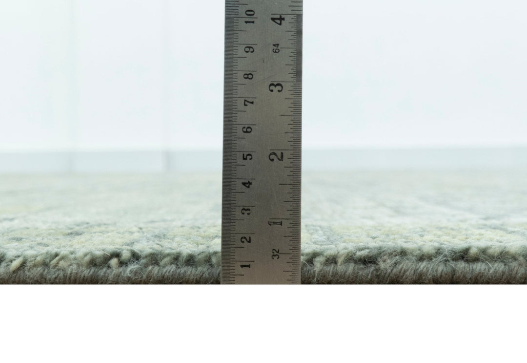 Custom Made Rug Modern Transitional Design Beige And Green Hand Knotted wool - The Rug Decor