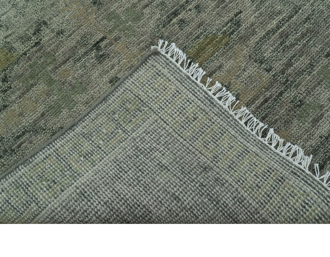 Custom Made Rug Modern Transitional Design Beige And Green Hand Knotted wool - The Rug Decor