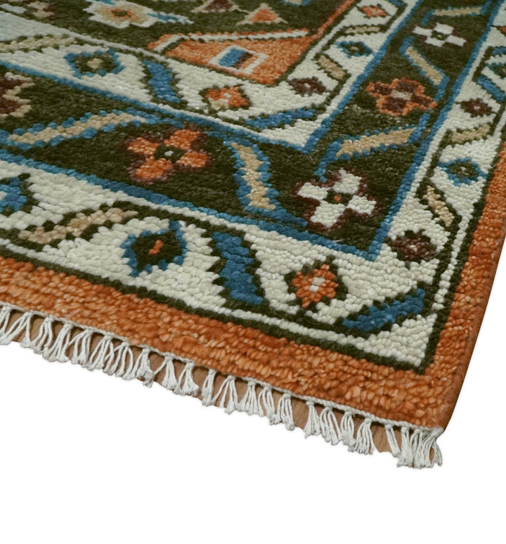 Custom Made Runner Rust And Brown Oriental Hand Knotted Wool Rug - The Rug Decor