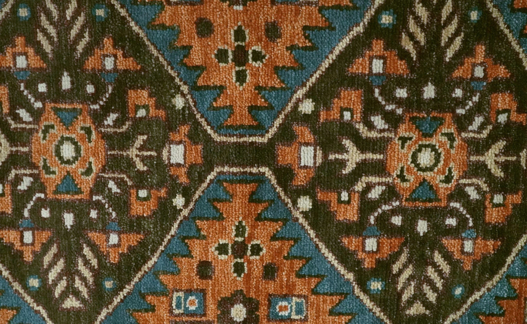 Custom Made Runner Rust And Brown Oriental Hand Knotted Wool Rug - The Rug Decor
