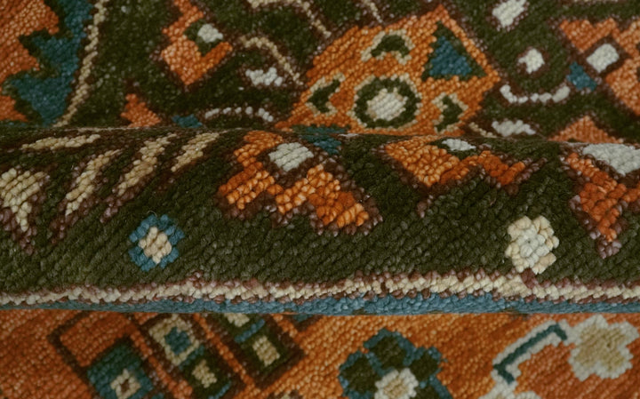 Custom Made Runner Rust And Brown Oriental Hand Knotted Wool Rug - The Rug Decor