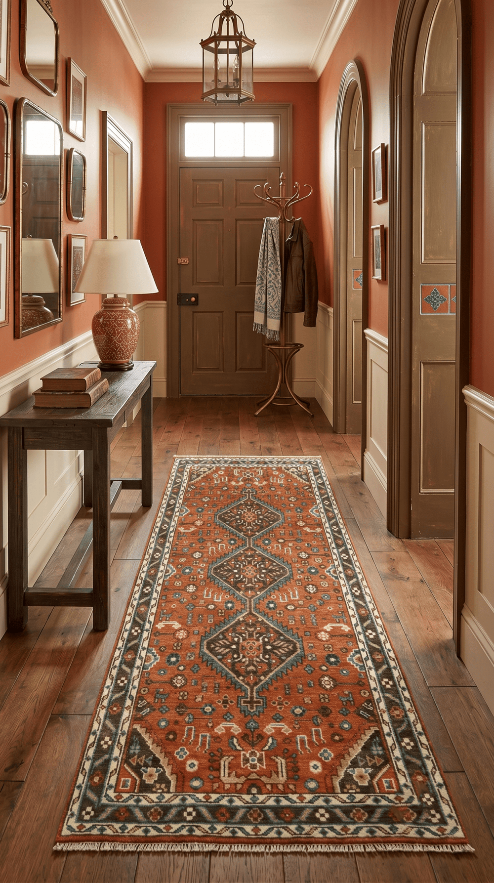 Custom Made Runner Rust And Brown Oriental Hand Knotted Wool Rug - The Rug Decor