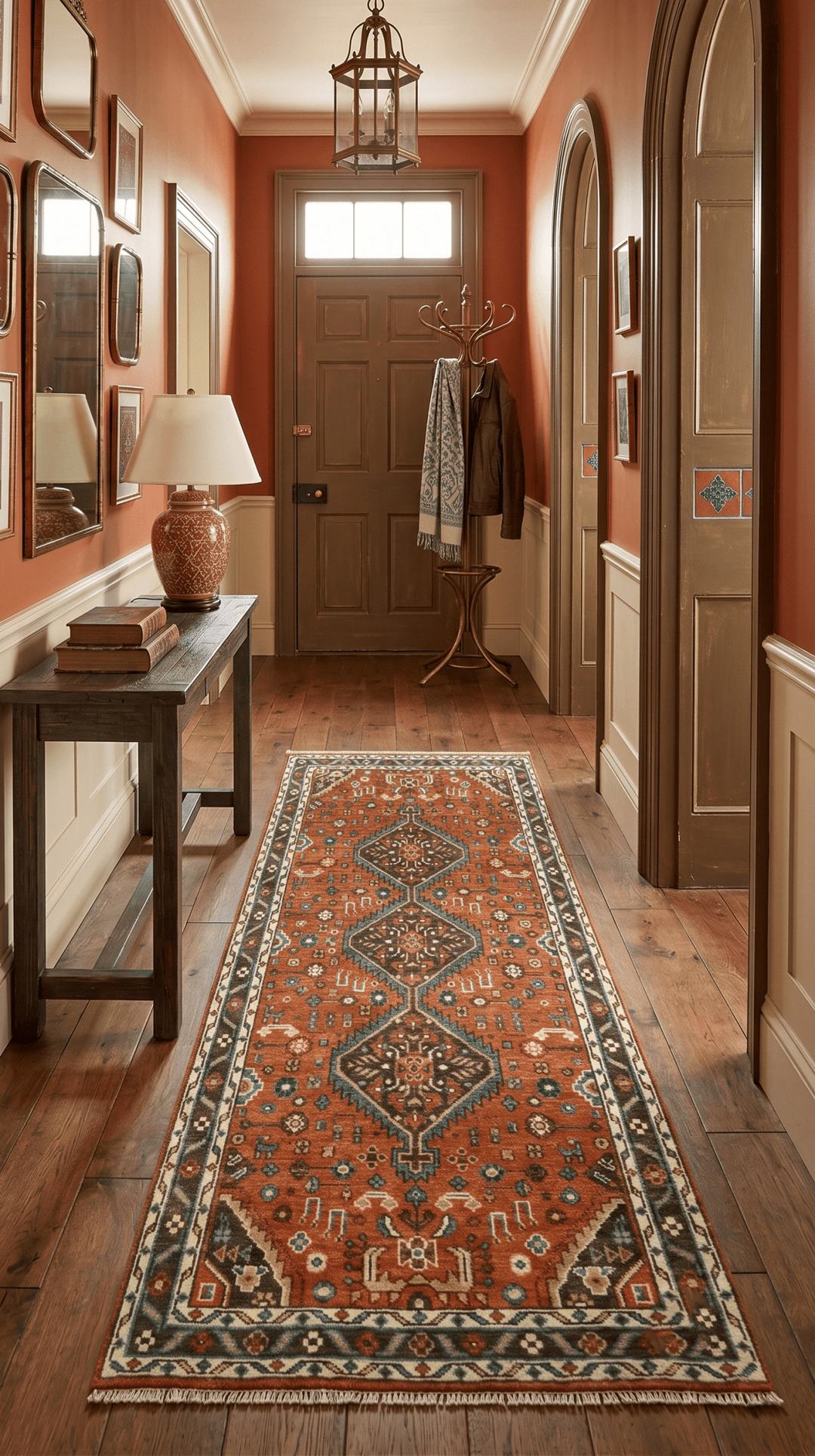 Custom Made Runner Rust And Brown Oriental Hand Knotted Wool Rug - The Rug Decor