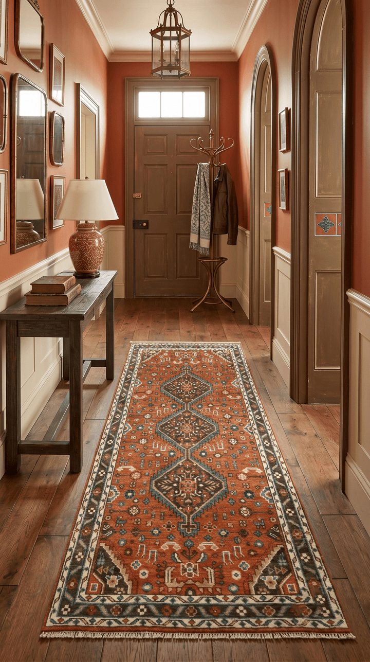 Custom Made Runner Rust And Brown Oriental Hand Knotted Wool Rug - The Rug Decor