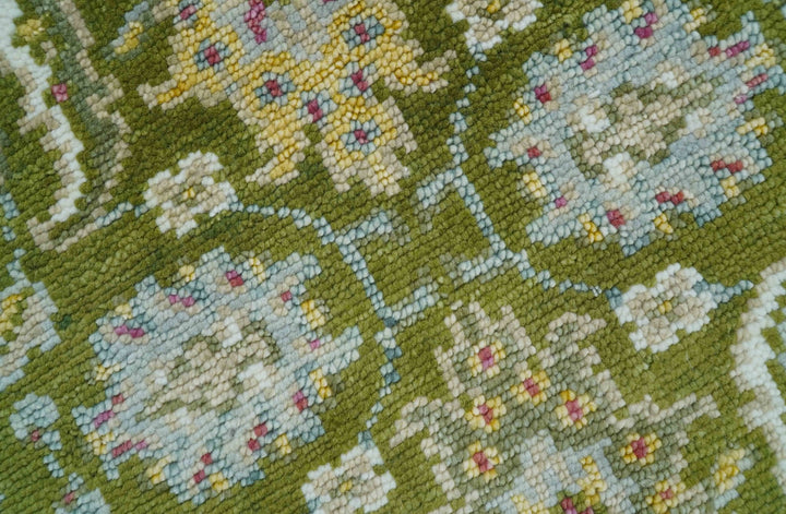 Custom Made Runner The Peacock Garden Green Hand Knotted Wool Rug - The Rug Decor