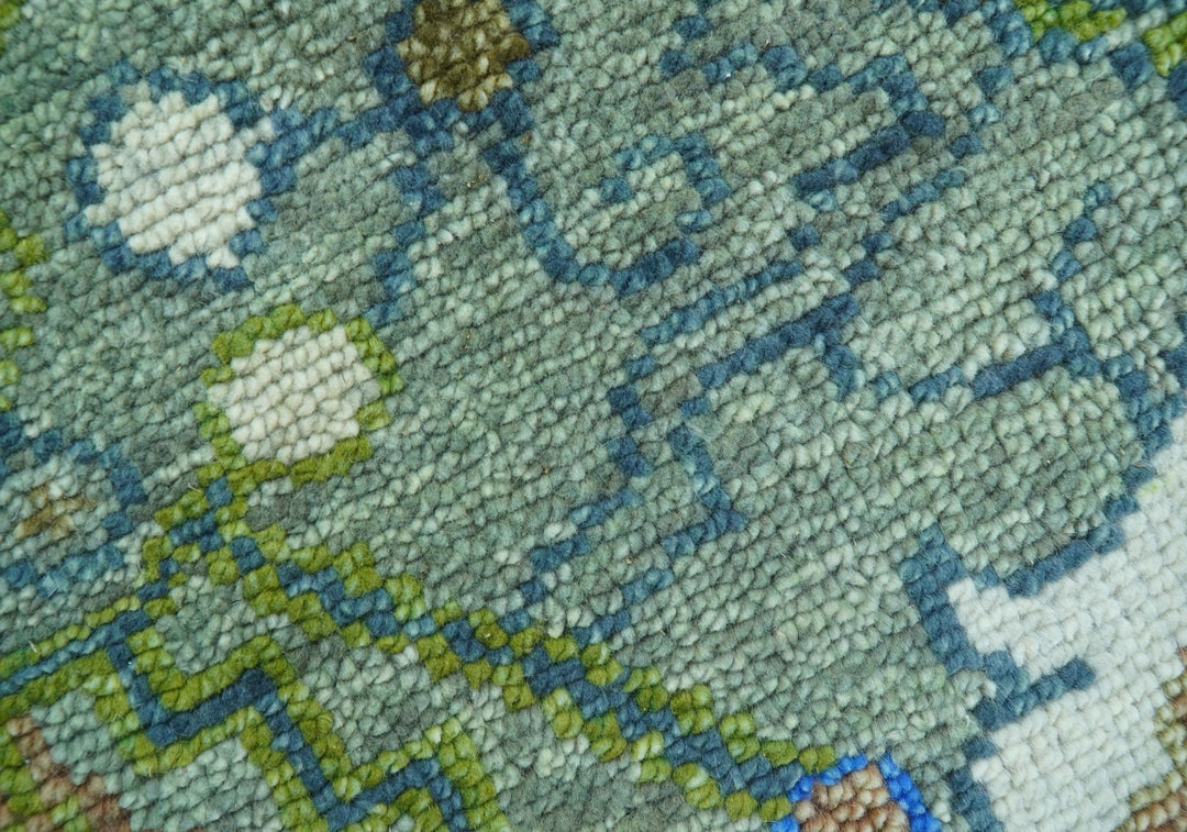 Custom Made Runner The Plants and Roots Green Hand Knotted Wool Rug - The Rug Decor