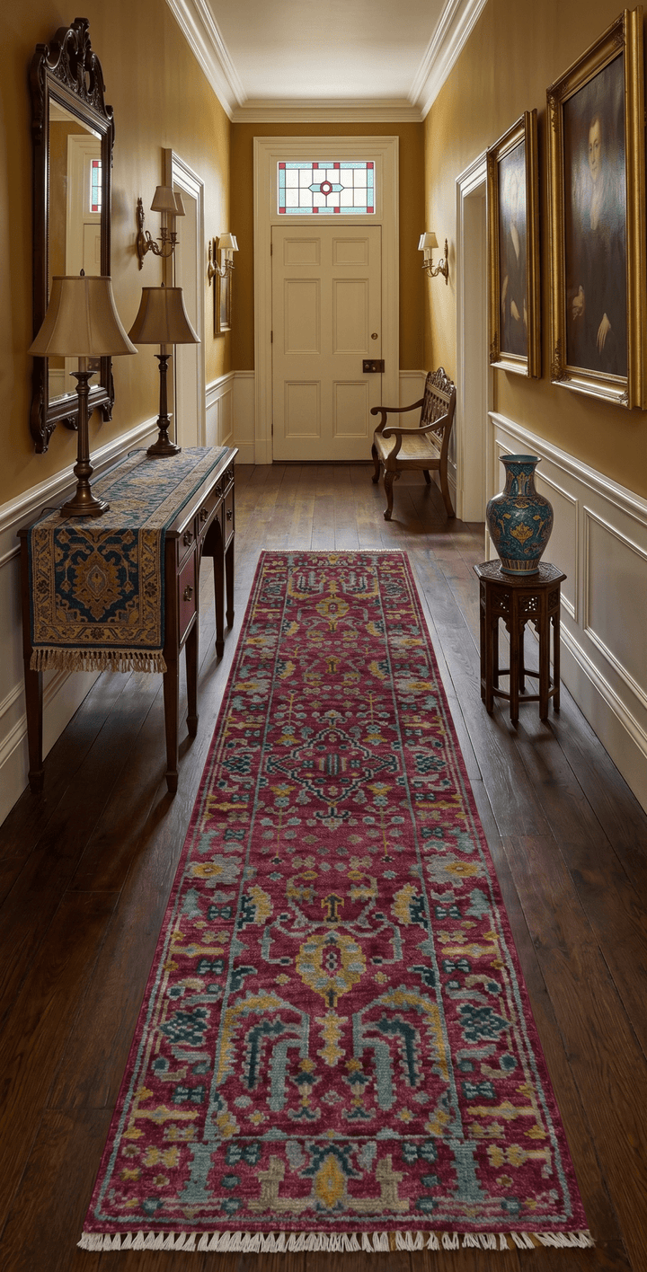 Custom Made Runner Traditional Maroon Hand Knotted Wool Rug - The Rug Decor