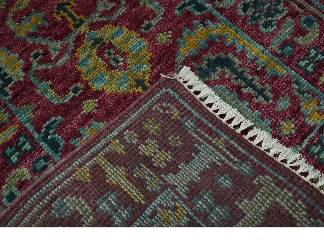 Custom Made Runner Traditional Maroon Hand Knotted Wool Rug - The Rug Decor