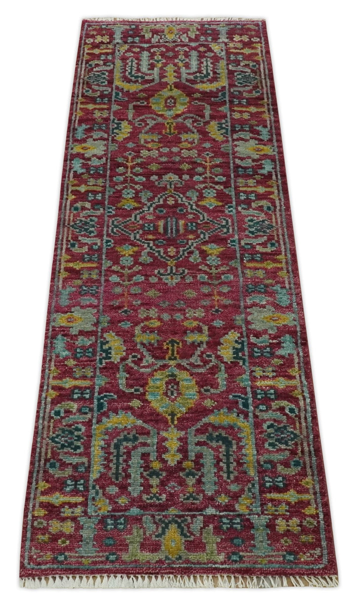 Custom Made Runner Traditional Maroon Hand Knotted Wool Rug - The Rug Decor