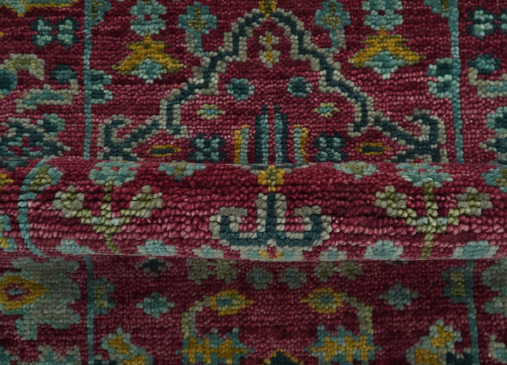 Custom Made Runner Traditional Maroon Hand Knotted Wool Rug - The Rug Decor