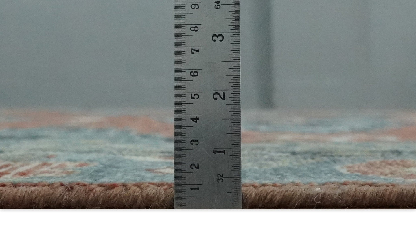 Custom Made Rust and Gray Traditional Hand knotted Multi Size wool Area Rug - The Rug Decor