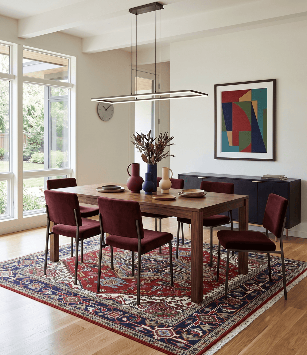 Custom Made Rust, Mustard, Ivory and Blue Hand Knotted Traditional Wool Area Rug - The Rug Decor
