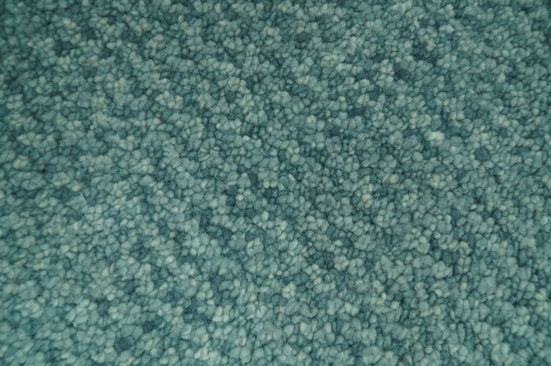 Custom Made shades of Sea Blue Contemporary Hand Knotted Wool area Rug - The Rug Decor